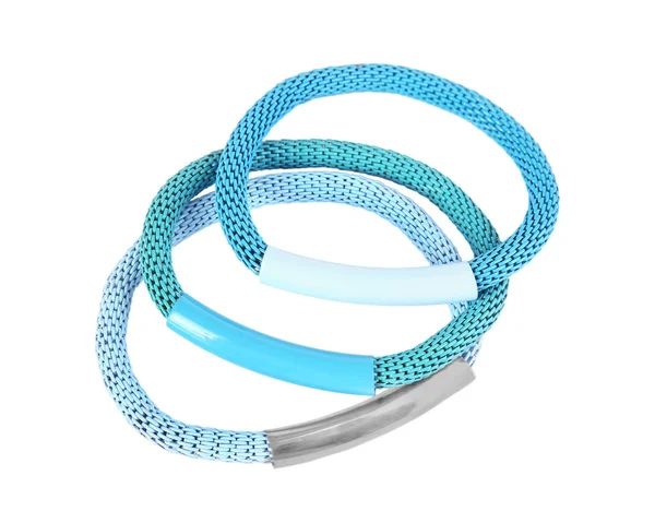 Elastic hairbands on white — Stock Photo, Image