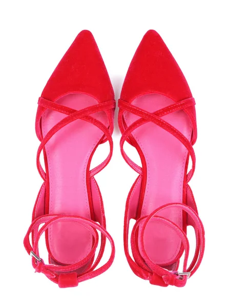 Klasické červené ženské boty — Stock fotografie