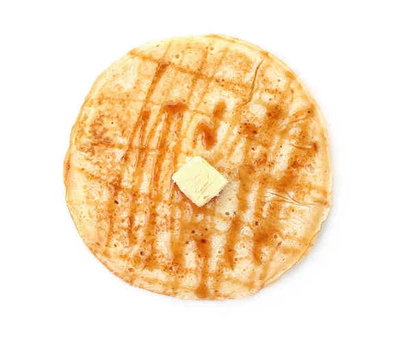 Thin pancake with honey — Stock Photo, Image