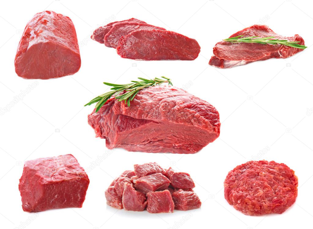 Collage of fresh meat 