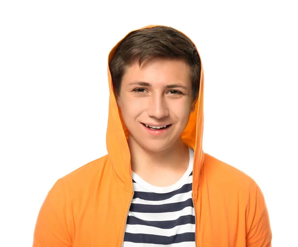 Cute teenager boy posing on white background — Stock Photo, Image
