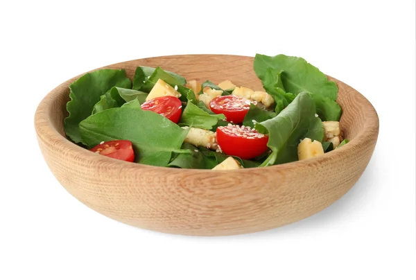 Salad with spinach and tomatoes in bowl — Stock Photo, Image