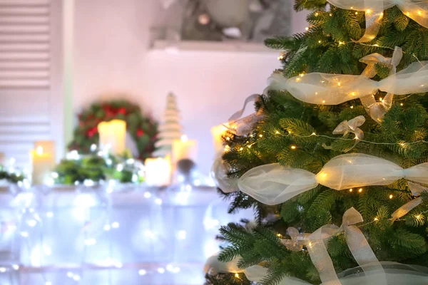 Living room with Christmas tree — Stock Photo, Image