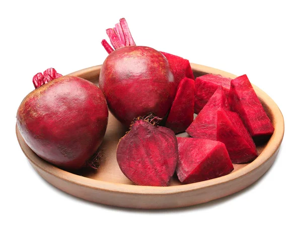 Plate with delicious sliced ripe beets — Stock Photo, Image