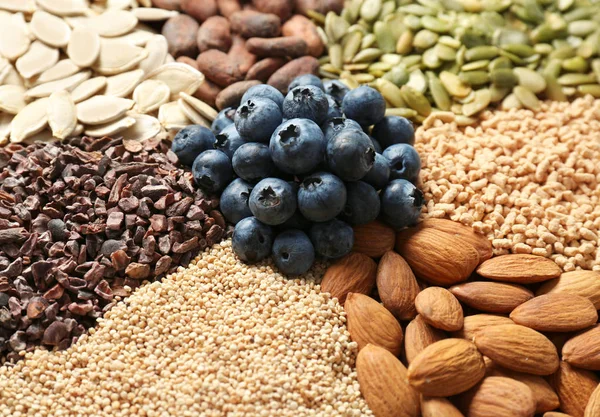 Assortment of superfood products — Stock Photo, Image