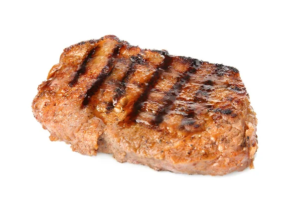 Leckeres Steak auf Weiß — Stockfoto