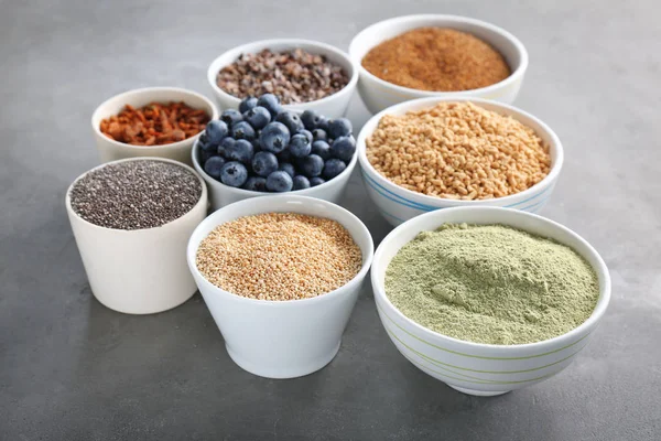 Assortment of superfood products — Stock Photo, Image