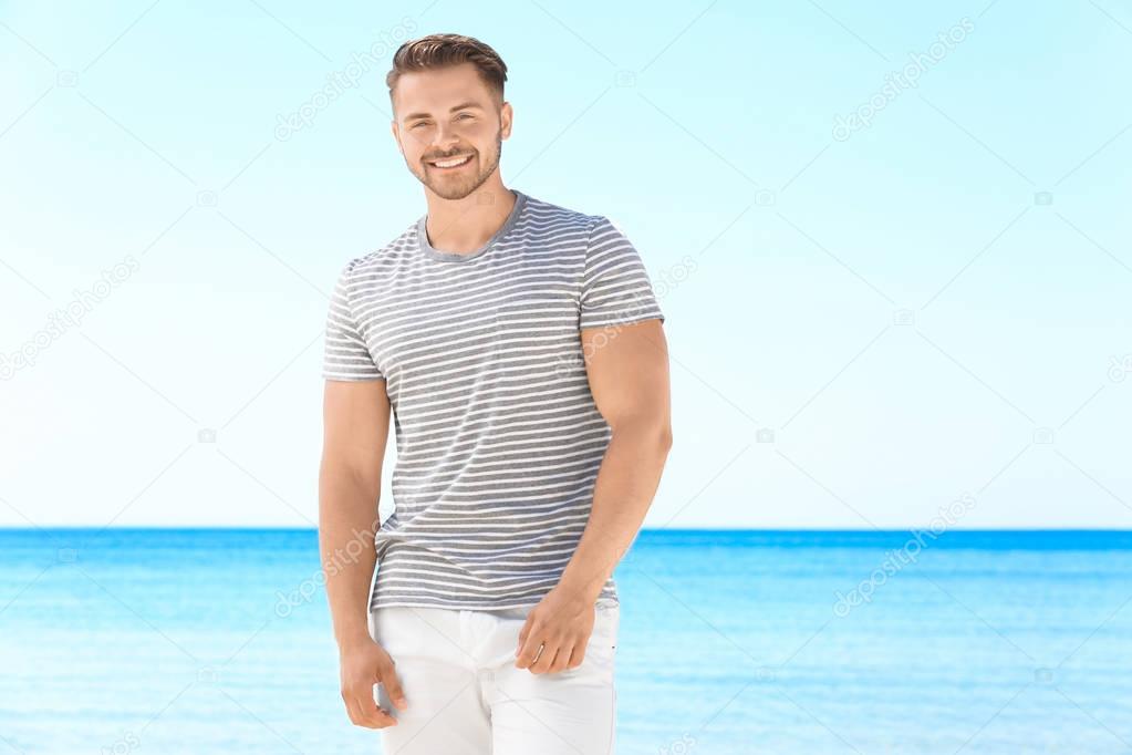 young man on beach