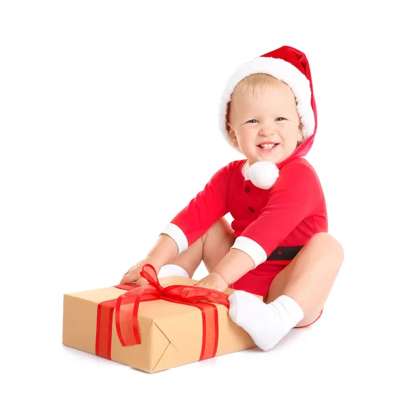 Joyeux petit enfant en costume de Père Noël — Photo