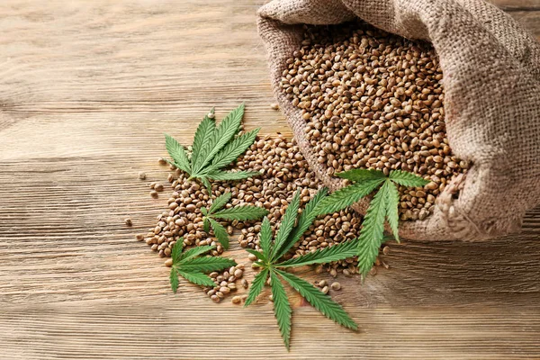 Heap of hemp seeds