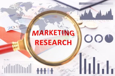 Metin pazarlama araştırması olan büyüteç 