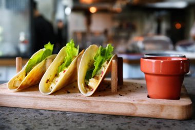 Delicious tacos with fillet clipart