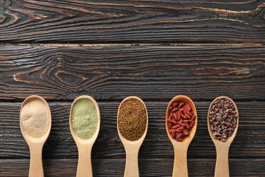 Superfood ürün yelpazesine ile kompozisyon 