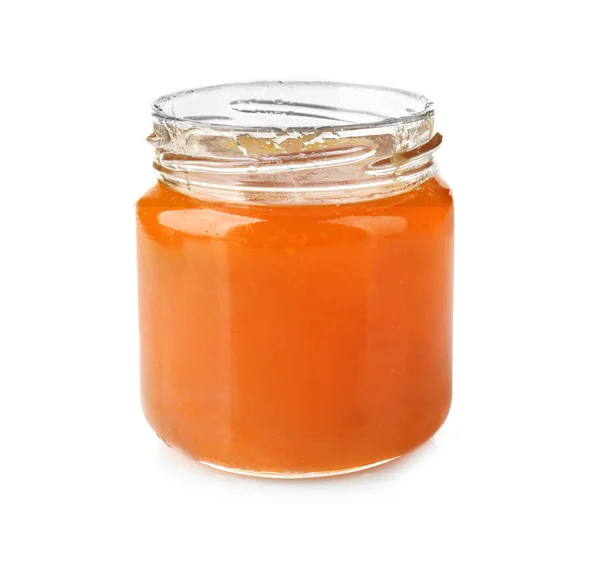 Apricot jam in jar — Stock Photo, Image