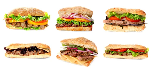 Beyaz üzerine lezzetli sandviçler 