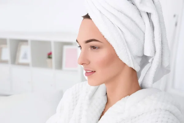 Beautiful young woman after shower — Stock Photo, Image