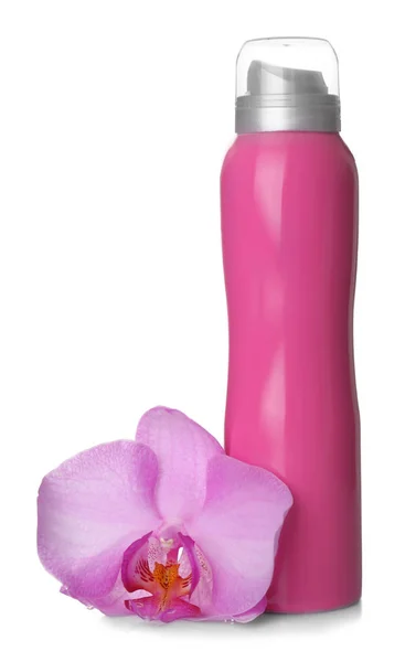 Kvinnliga deodorant och blomma — Stockfoto