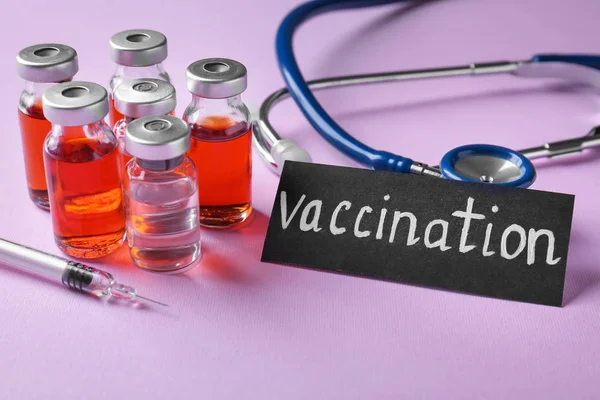 Scheda con la parola VACCINAZIONE — Foto Stock