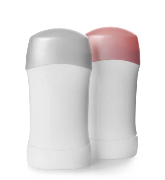 Desodorizantes femininos sobre fundo branco — Fotografia de Stock