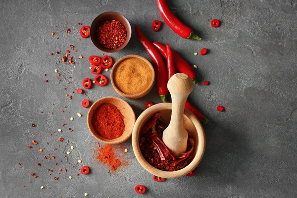 Composition with red chili powder — Stock Photo, Image