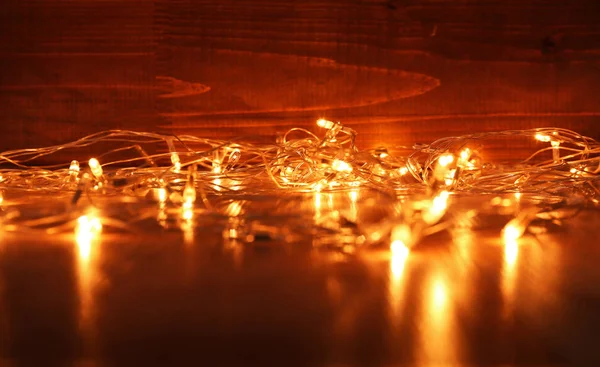 Christmas lights glowing — Stock Photo, Image