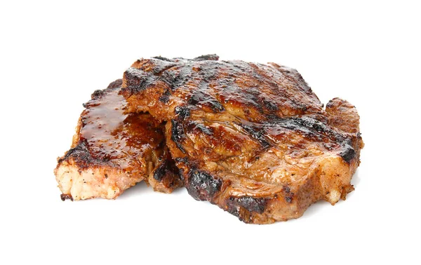 Steak lezat pada latar belakang putih — Stok Foto