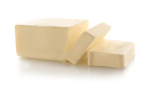 Cięcie bloków masła — Zdjęcie stockowe