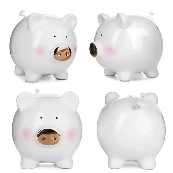 Verschillende weergaven van piggy bank — Stockfoto