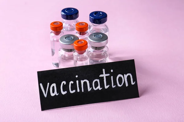 Kort med ordet Vaccination — Stockfoto