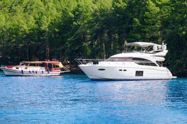 Modern boats in tropical resort — Stock Photo, Image