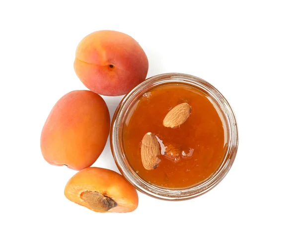 Aprikos sylt i burk — Stockfoto