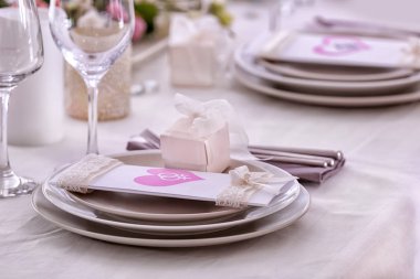 Güzel masa lezbiyen düğün için ayarla