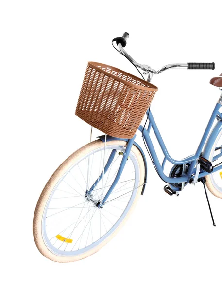 Bicicleta con cesta de mimbre — Foto de Stock