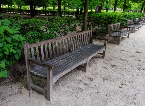 Beaux Bancs Bois Dans Parc — Photo