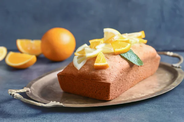 Вкусный цитрусовый торт — стоковое фото