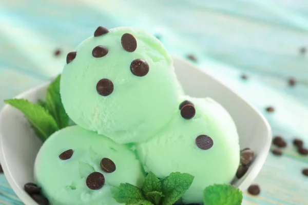 Chocolate de menta Chip Ice Cream — Fotografia de Stock