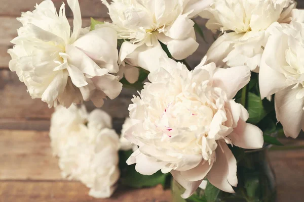 Beautiful Bouquet White Peonies Closeup — Stock Photo, Image