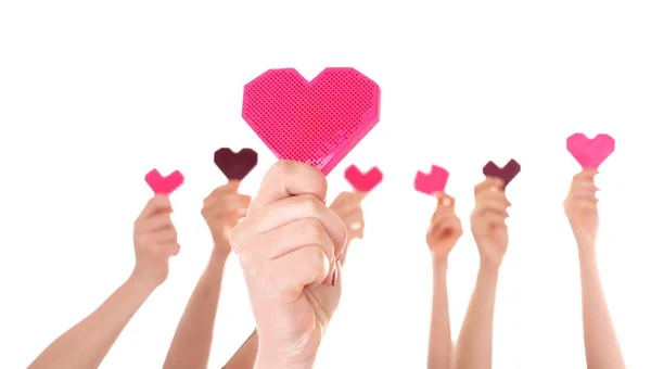 Hands with little hearts — Stock Photo, Image