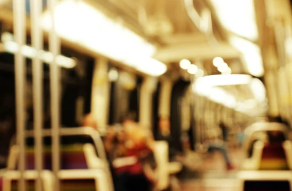 Blurred subway interior — Stock Photo, Image