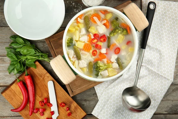 Delicious turkey soup — Stock Photo, Image