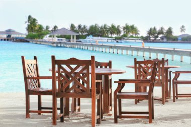 Tropikal Resort'ta plaj Cafe topraklarının