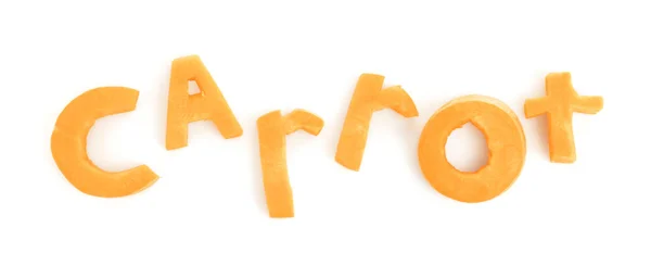 Ordet morot gjorda av färska grönsaker — Stockfoto