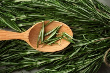 Kaşık taze biberiye ile