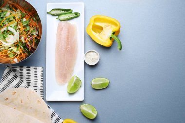 Balıklı Taco için malzemeler