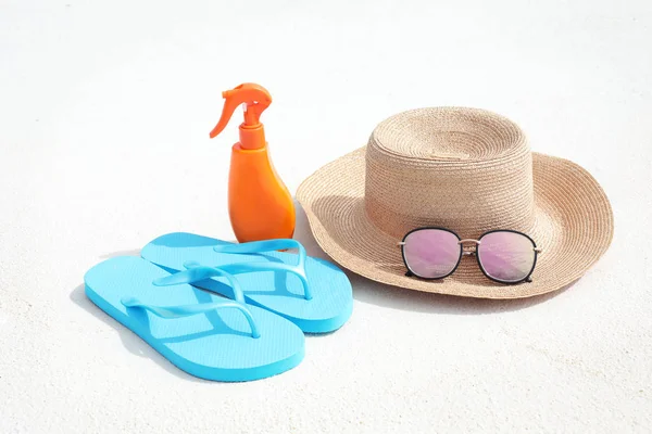 Beach Accessories Sand Sea Resort Summer Vacation Concept — Stock Photo, Image