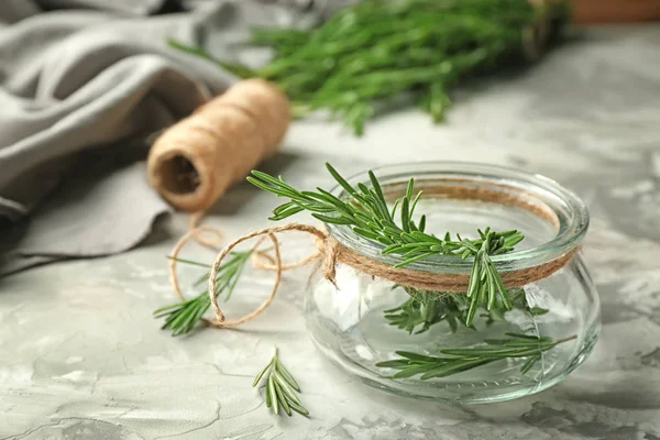 Jar with fresh rosemary — Stock Photo, Image