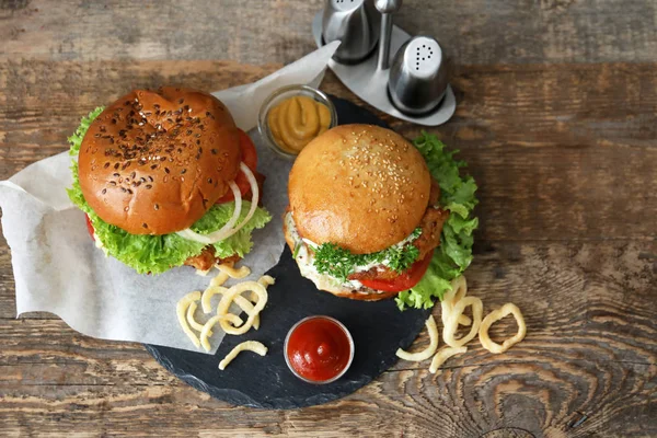 Tasty turkey burgers — Stock Photo, Image