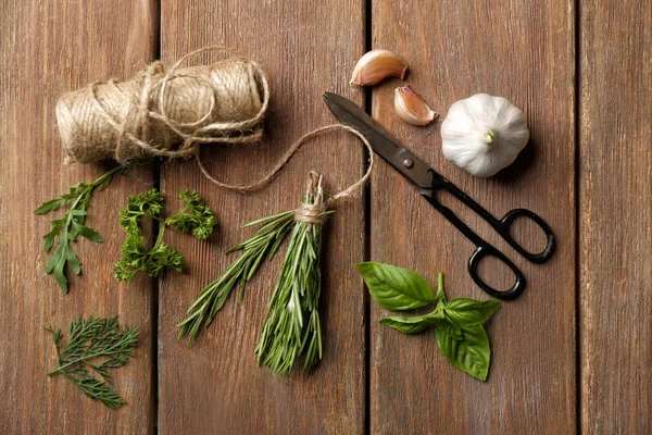 Composition with fresh herbs — Stock Photo, Image