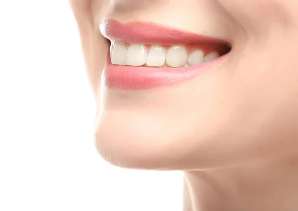 女人拥有健康的牙齿 — 图库照片