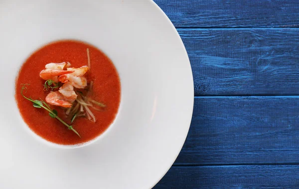 Deliziosa zuppa con gamberetti — Foto Stock